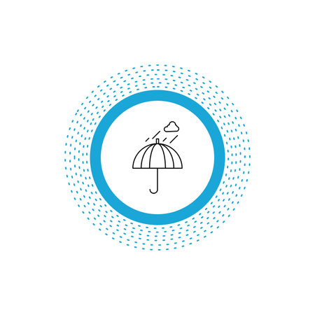 Umbrella, camping, rain, safety, weather Line Icon. Vector isolated illustrationのイラスト素材