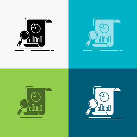 Analysis, analytics, business, financial, research Icon Over Various Background. glyph style design, designed for web and app. Eps 10 vector illustrationのイラスト素材