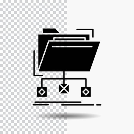 backup, data, files, folder, network Glyph Icon on Transparent Background. Black Iconのイラスト素材