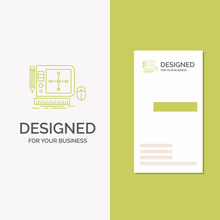 Business Logo for design, Graphic, Tool, Software, web Designing. Vertical Green Business / Visiting Card template. Creative background vector illustrationのイラスト素材