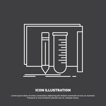 build, equipment, fab, lab, tools Icon. Line vector symbol for UI and UX, website or mobile applicationのイラスト素材