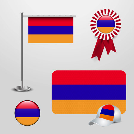 Armenia Flag Setのイラスト素材