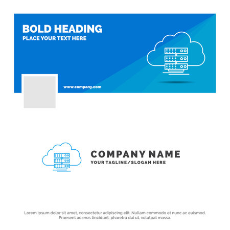 Blue Business Logo Template for cloud, storage, computing, data, flow.  Banner Design. vector web banner background illustrationのイラスト素材
