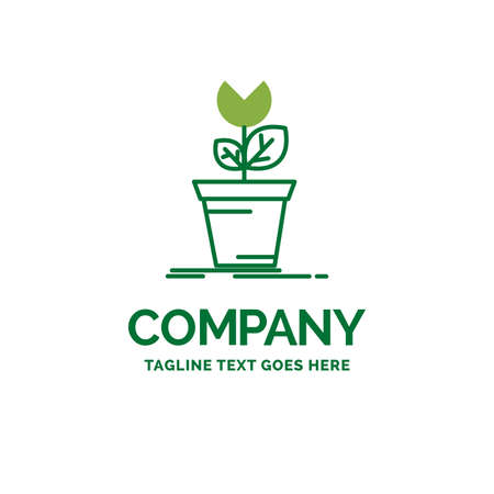 adventure, game, mario, obstacle, plant Flat Business Logo template. Creative Green Brand Name Design.のイラスト素材