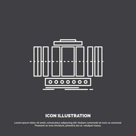 Turbine, Vertical, axis, wind, technology Icon. Line vector symbol for UI and UX, website or mobile applicationのイラスト素材