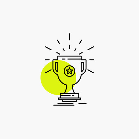 award, trophy, prize, win, cup Line Iconのイラスト素材