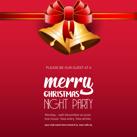 Merry Christmas Night Party Backgroundのイラスト素材