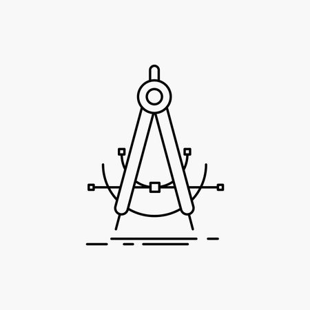 Precision, accure, geometry, compass, measurement Line Icon. Vector isolated illustrationのイラスト素材