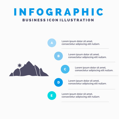 hill, landscape, nature, mountain, scene Infographics Template for Website and Presentation. GLyph Gray icon with Blue infographic style vector illustration.のイラスト素材
