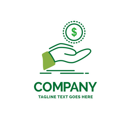 help, cash out, debt, finance, loan Flat Business template. Creative Green Brand Name Design.のイラスト素材