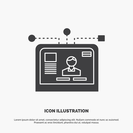 interface, website, user, layout, design Icon. glyph vector gray symbol for UI and UX, website or mobile applicationのイラスト素材