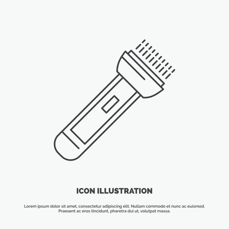 torch, light, flash, camping, hiking Icon. Line vector gray symbol for UI and UX, website or mobile applicationのイラスト素材