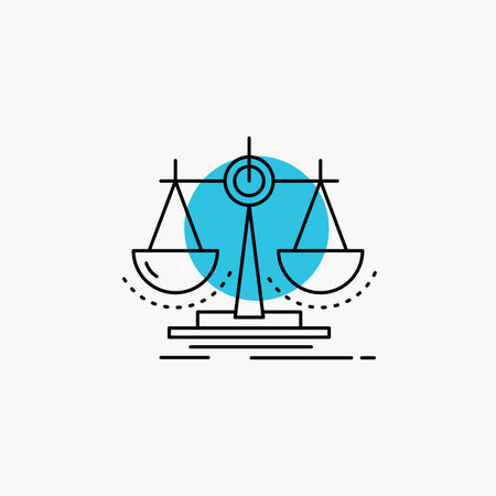Balance, decision, justice, law, scale Line Iconのイラスト素材