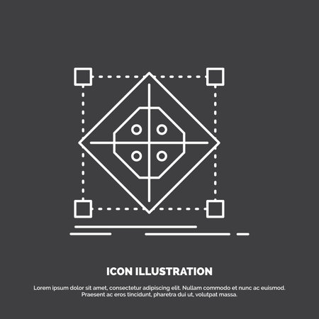 Architecture, cluster, grid, model, preparation Icon. Line vector symbol for UI and UX, website or mobile applicationのイラスト素材