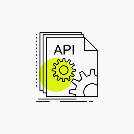 Api, app, coding, developer, software Line Iconのイラスト素材