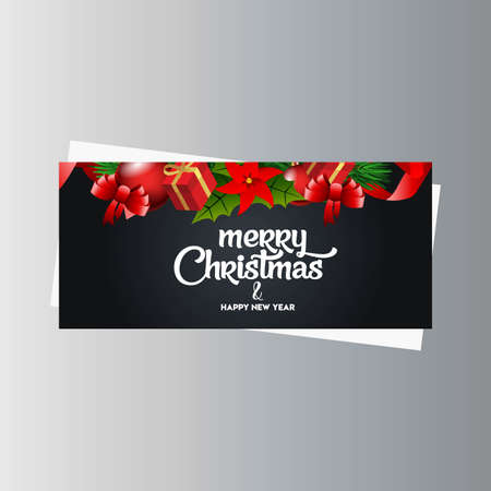 Christmas Banner with Elegant Decorationのイラスト素材