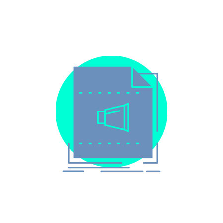 Audio, file, format, music, sound Glyph Icon.のイラスト素材