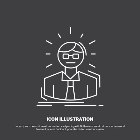 Manager, Employee, Doctor, Person, Business Man Icon. Line vector symbol for UI and UX, website or mobile applicationのイラスト素材
