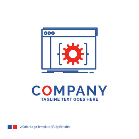 Company Name Logo Design For Api, app, coding, developer, software. Blue and red Brand Name Design with place for Tagline. Abstract Creative Logo template for Small and Large Business.のイラスト素材