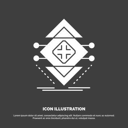 Computing, data, infrastructure, science, structure Icon. glyph vector symbol for UI and UX, website or mobile applicationのイラスト素材