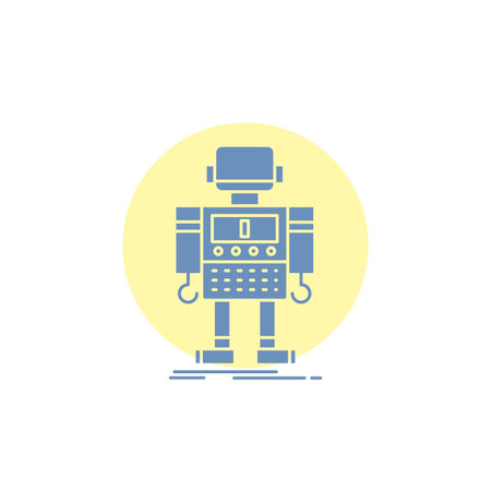 autonomous, machine, robot, robotic, technology Glyph Icon.のイラスト素材