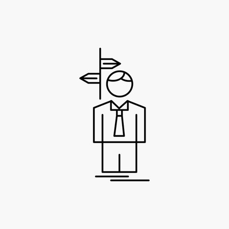 Arrow, choice, choose, decision, direction Line Icon. Vector isolated illustrationのイラスト素材