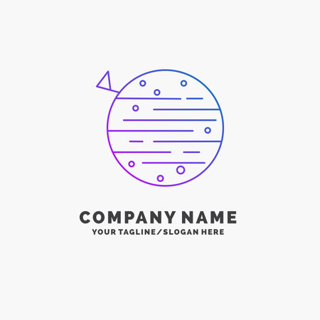 moon, planet, space, squarico, earth Purple Business Logo Template. Place for Taglineのイラスト素材