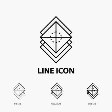 Arrange, design, layers, stack, layer Icon in Thin, Regular and Bold Line Style. Vector illustrationのイラスト素材