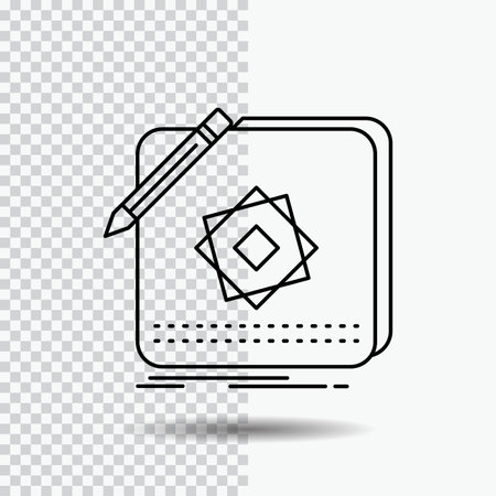 Design, App, Logo, Application, Design Line Icon on Transparent Background. Black Icon Vector Illustrationのイラスト素材