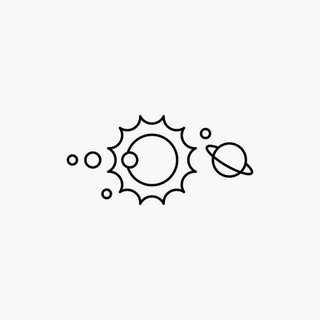solar, system, universe, solar system, astronomy Line Icon. Vector isolated illustrationのイラスト素材
