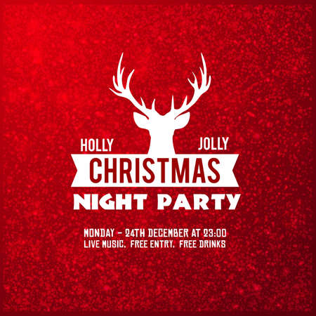 Merry Christmas Night Party backgroundのイラスト素材