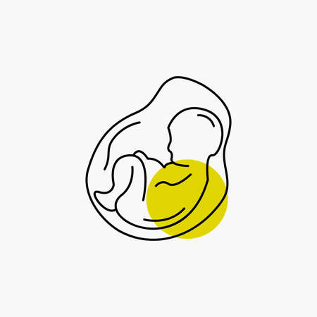 Baby, pregnancy, pregnant, obstetrics, fetus Line Iconのイラスト素材