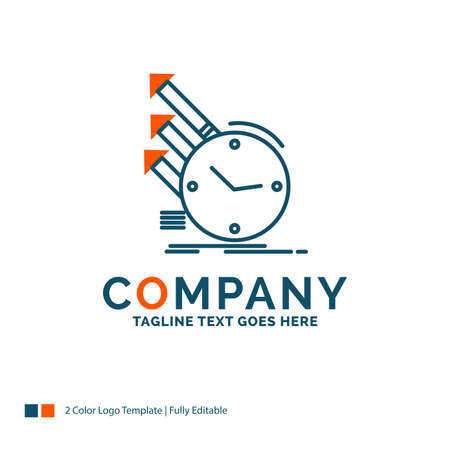 detection, inspection, of, regularities, research Logo Design. Blue and Orange Brand Name Design. Place for Tagline. Business Logo template.のイラスト素材