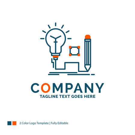 Idea, insight, key, lamp, lightbulb Logo Design. Blue and Orange Brand Name Design. Place for Tagline. Business Logo template.のイラスト素材