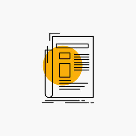 Gazette, media, news, newsletter, newspaper Line Iconのイラスト素材
