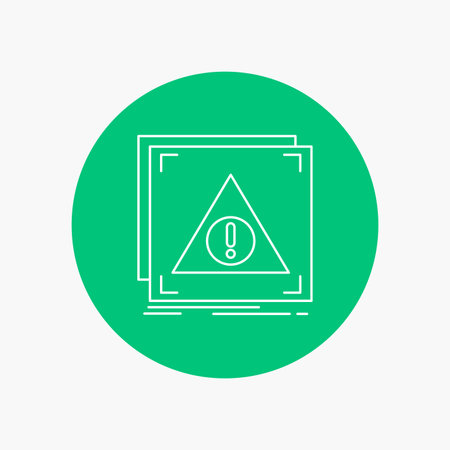 Error, Application, Denied, server, alert White Line Icon in Circle background. vector icon illustrationのイラスト素材