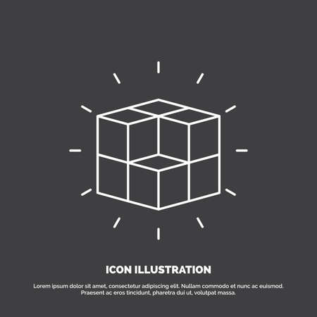 box, labyrinth, puzzle, solution, cube Icon. Line vector symbol for UI and UX, website or mobile applicationのイラスト素材