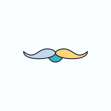 moustache, Hipster, movember, male, men Flat Icon. green and Yellow sign and symbols for website and Mobile appliation. vector illustrationのイラスト素材