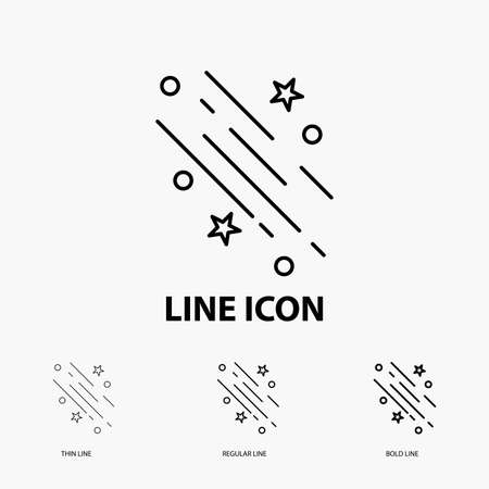 star, shooting star, falling, space, stars Icon in Thin, Regular and Bold Line Style. Vector illustrationのイラスト素材