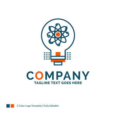 idea, innovation, light, solution, startup Logo Design. Blue and Orange Brand Name Design. Place for Tagline. Business Logo template.のイラスト素材
