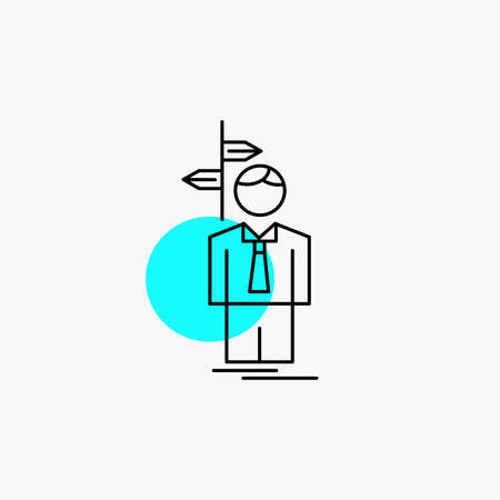 Arrow, choice, choose, decision, direction Line Iconのイラスト素材