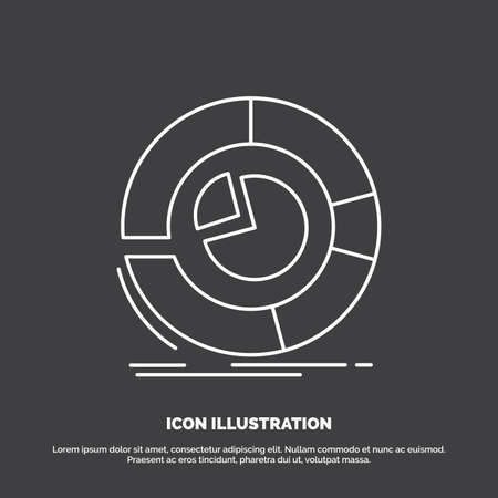 Analysis, analytics, business, diagram, pie chart Icon. Line vector symbol for UI and UX, website or mobile applicationのイラスト素材