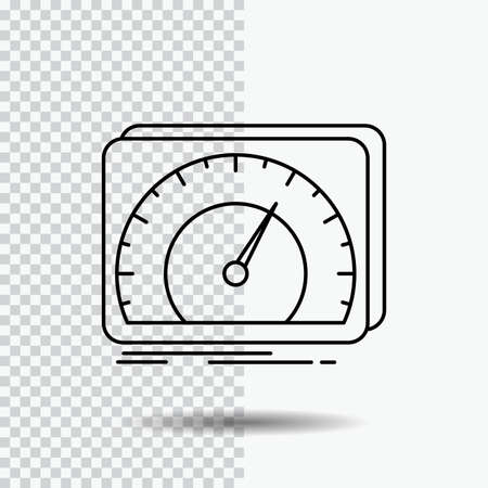 dashboard, device, speed, test, internet Line Icon on Transparent Background. Black Icon Vector Illustrationのイラスト素材