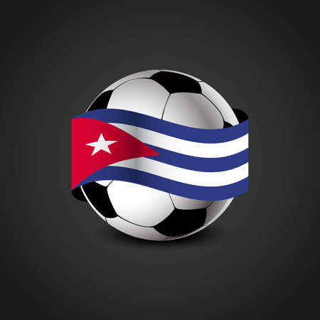 Cuba Flag Around the Footballのイラスト素材