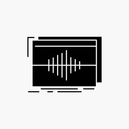 Audio, frequency, hertz, sequence, wave Glyph Icon. Vector isolated illustrationのイラスト素材