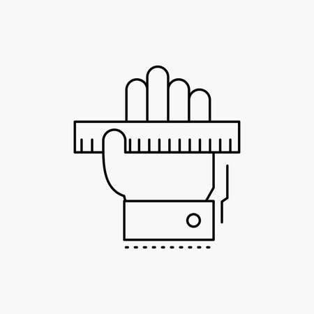 Education, hand, learn, learning, ruler Line Icon. Vector isolated illustrationのイラスト素材