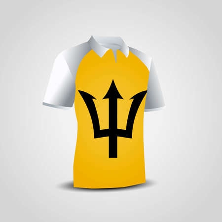 Barbados Flag on T-shirtのイラスト素材