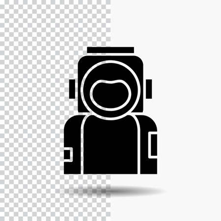 astronaut, space, spaceman, helmet, suit Glyph Icon on Transparent Background. Black Iconのイラスト素材