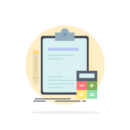 Accounting, banking, calculator, finance, Audit Flat Color Icon Vectorのイラスト素材