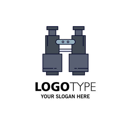 binoculars, find, search, explore, camping Flat Color Icon Vectorのイラスト素材